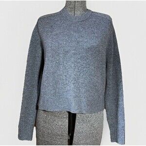 Theory Sweater Womens P XS Gray 100% Cashmere Crewneck Boxy Cropped Pullover